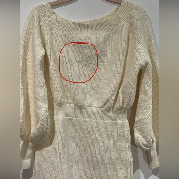 Dot rebecca off the shoulder dress in cream size L. - Picture 5 of 5
